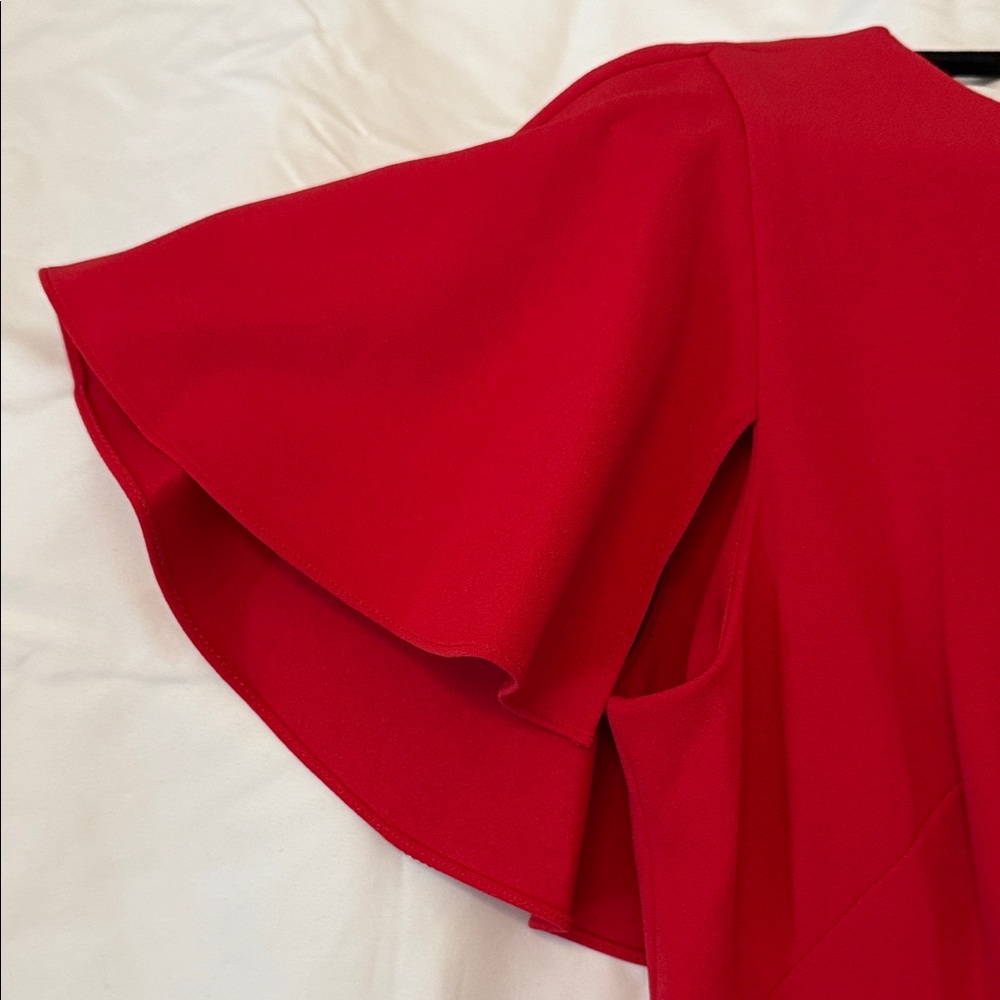 Calvin Klein Collection Red Ruffled Jumpsuit - Picture 2 of 7